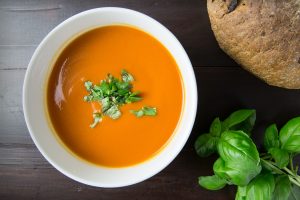 soup in white ceramic bowl