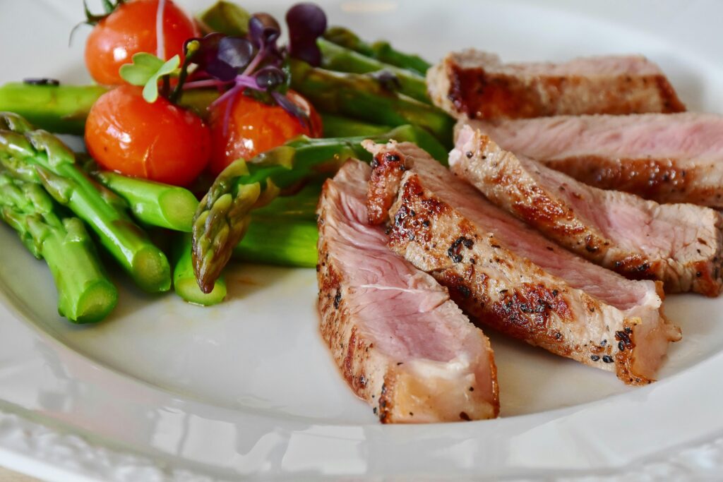 Healthy Meat With Green Vegetables